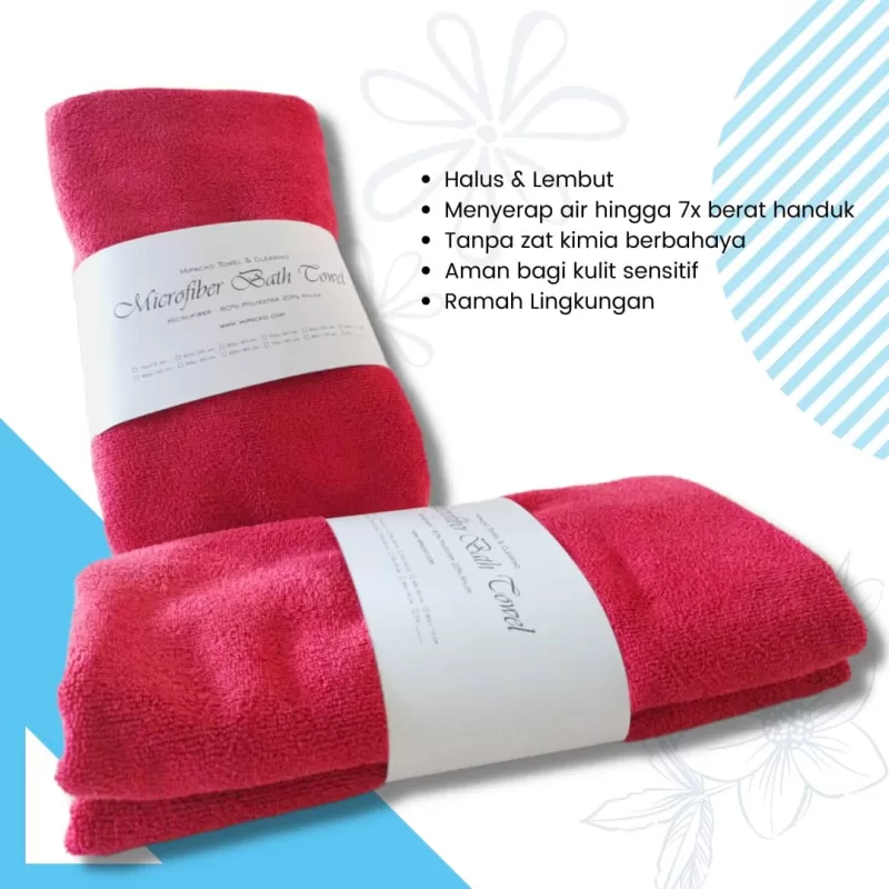 Microfiber Bath Towels Red