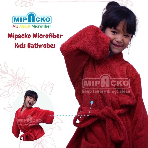 Mipacko Microfiber Kids Bathrobes No Hoodie